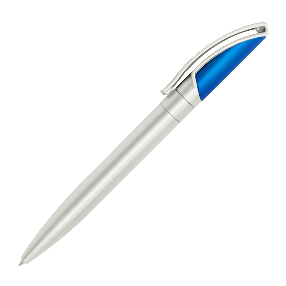 Bút bi nhựa BP-5202A-Bạc phối xanh dương