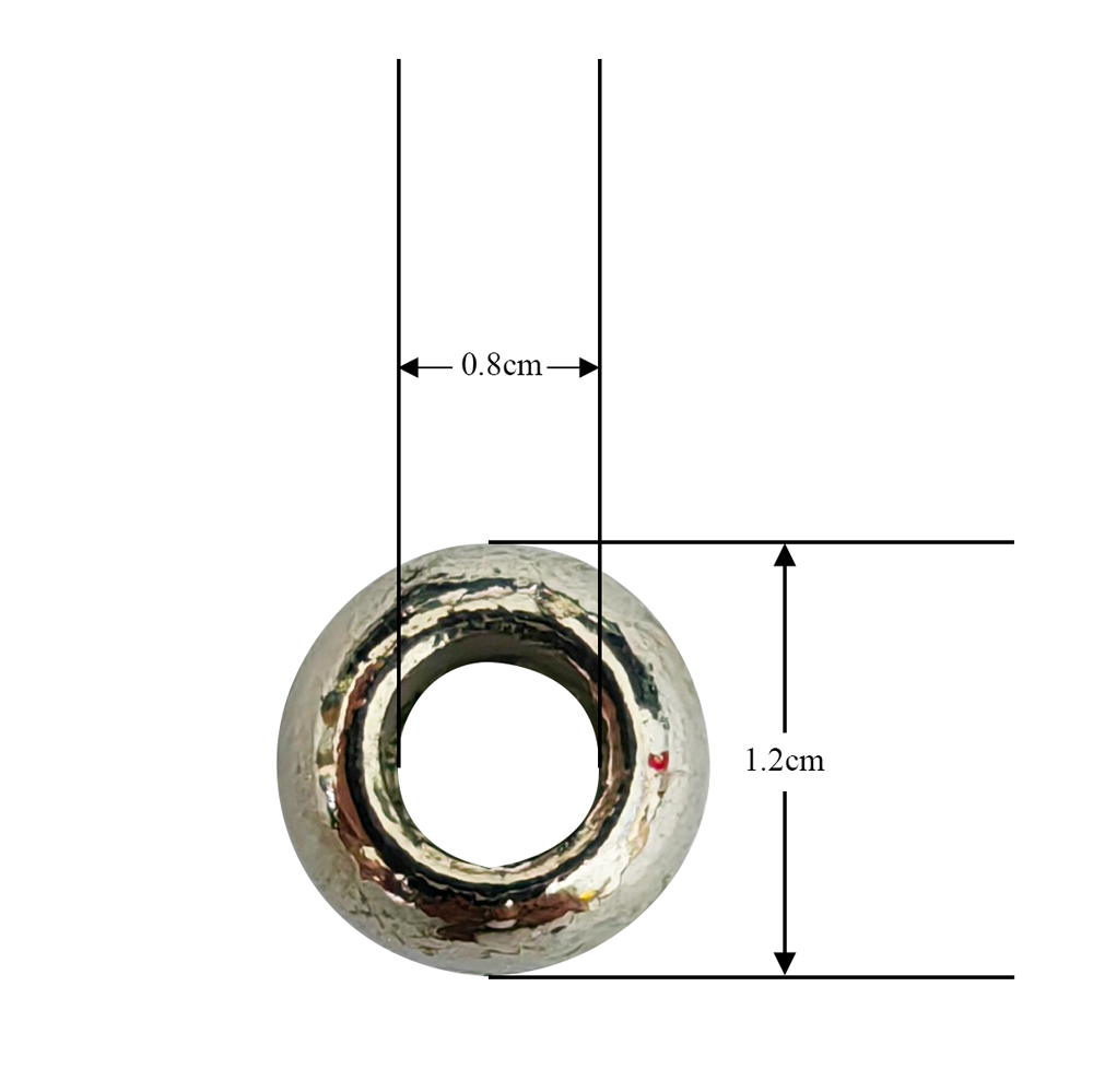 Hạt nút sắt giảm độ dài dây dạng tròn 1.0cm-Bạc