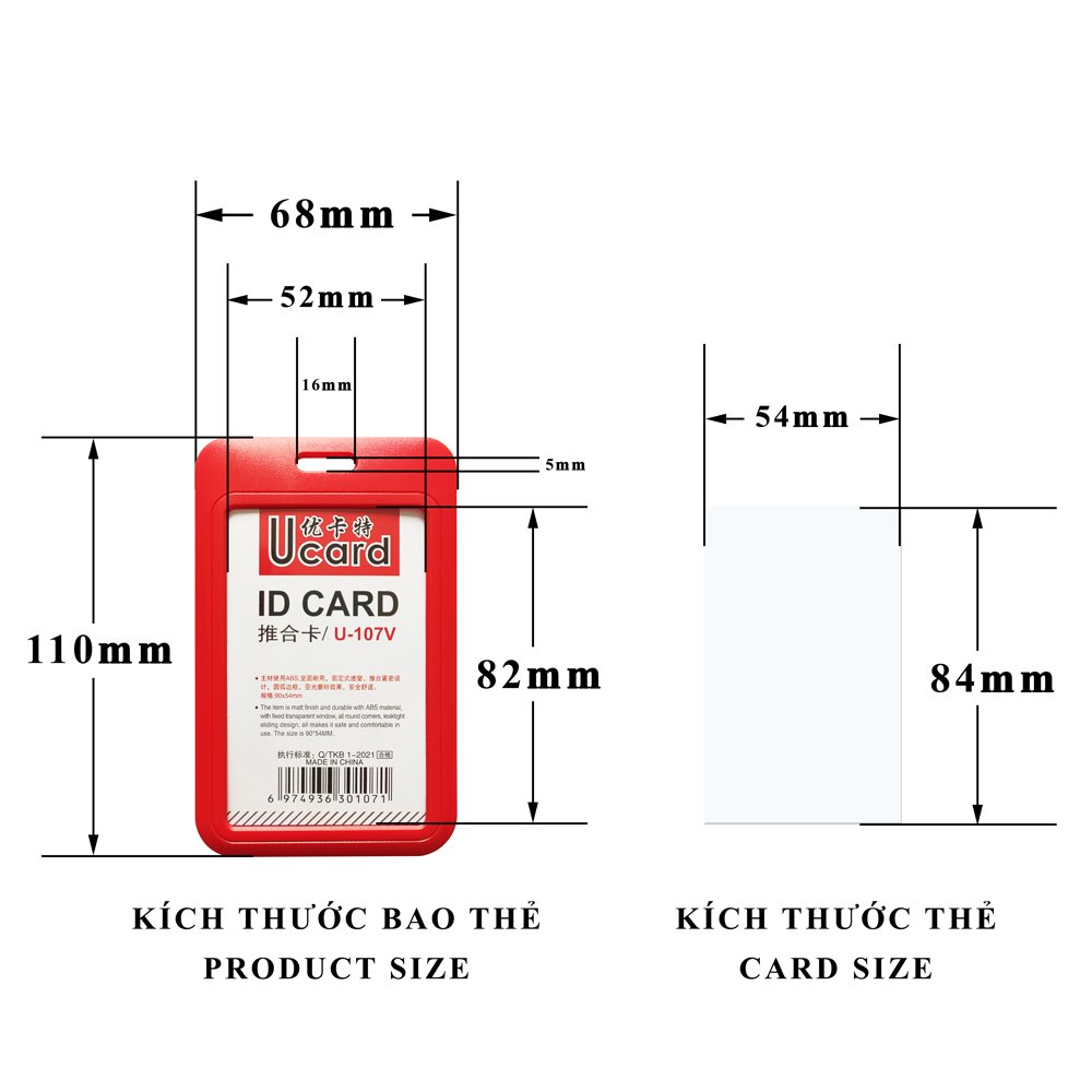 Sub Bao đựng thẻ nhân viên Ucard U-107V - Vàng