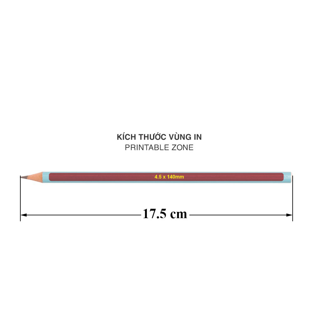 Bút chì đen lỏi HB dạng tròn 12HB-Xanh lơ